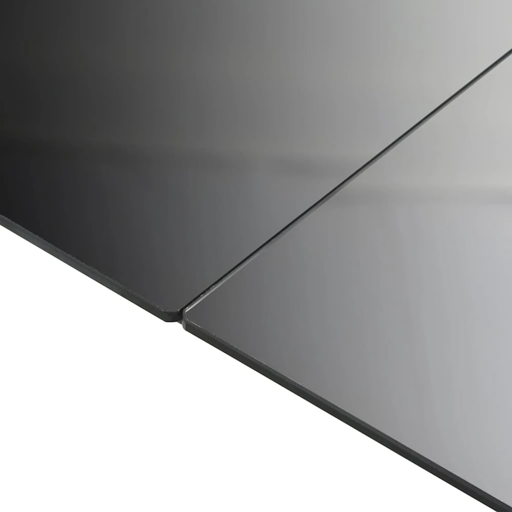 Sodo stalas, juodas, 190x90x74cm, aliuminis ir stiklas