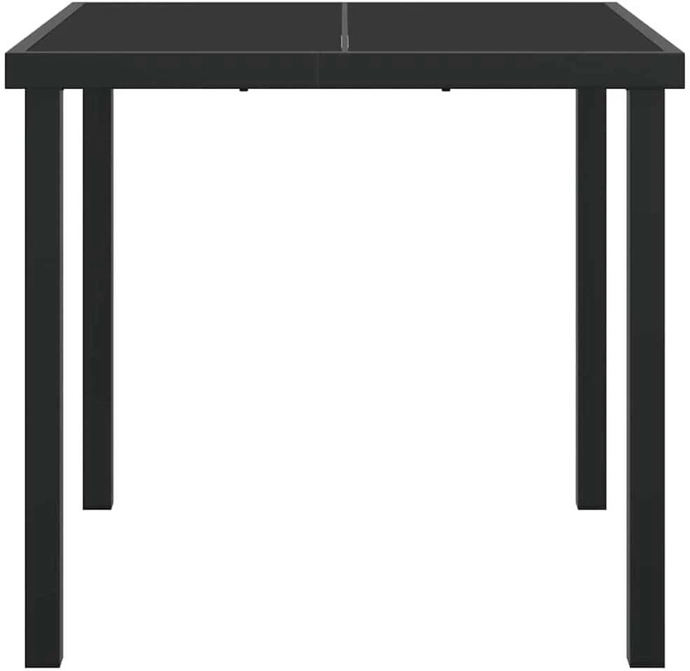 Sodo stalas Juoda 80 x 80 x 73 cm metalas