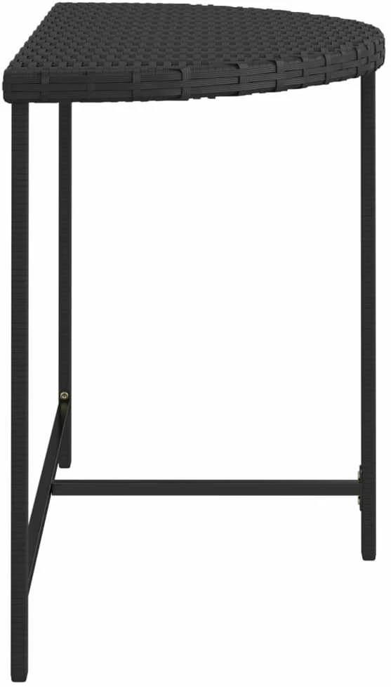 Sodo stalas, juodos spalvos, 100x50x75cm, poliratanas