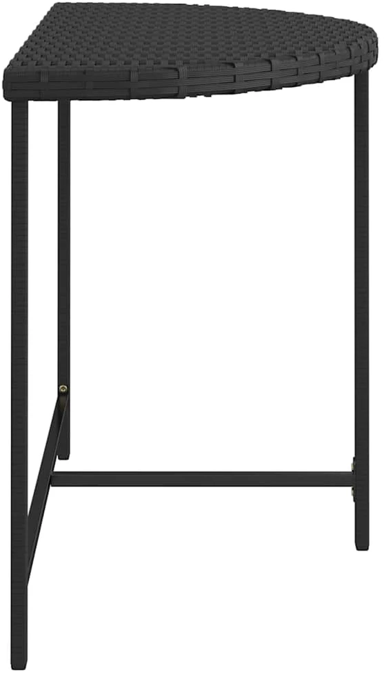 Sodo stalas, juodos spalvos, 100x50x75cm, poliratanas