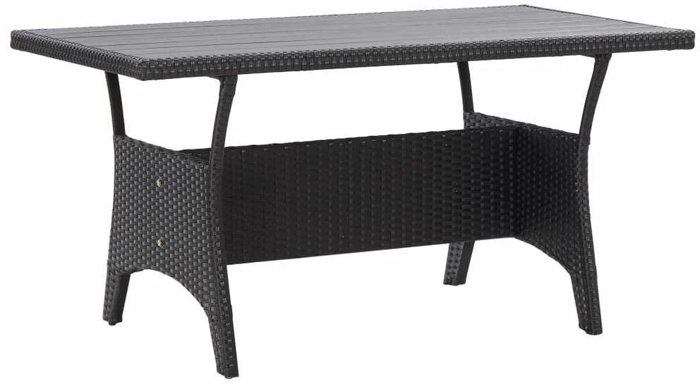 Sodo stalas, juodos spalvos, 120x70x66cm, poliratanas