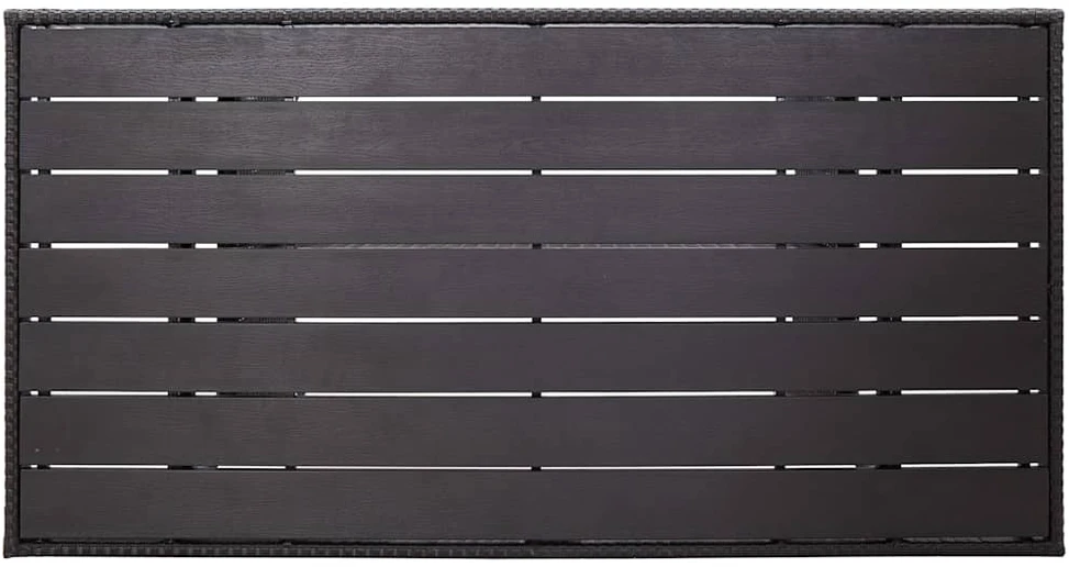 Sodo stalas, juodos spalvos, 120x70x66cm, poliratanas