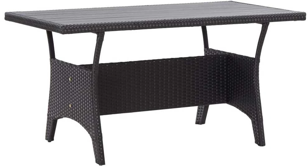 Sodo stalas, juodos spalvos, 120x70x66cm, poliratanas