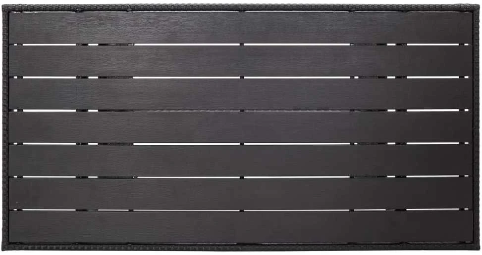 Sodo stalas, juodos spalvos, 120x70x66cm, poliratanas