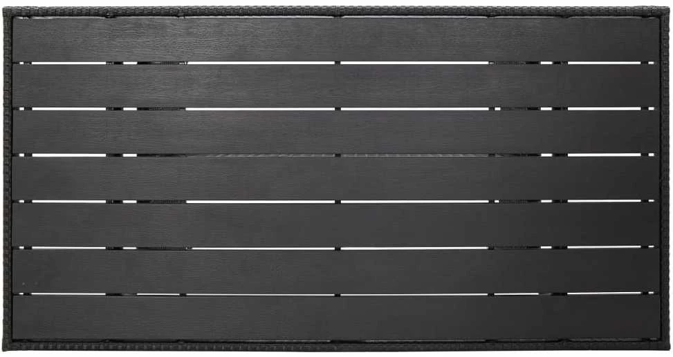 Sodo stalas, juodos spalvos, 120x70x66cm, poliratanas