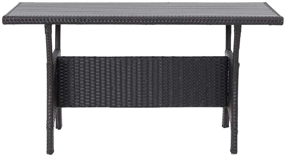 Sodo stalas, juodos spalvos, 120x70x66cm, poliratanas