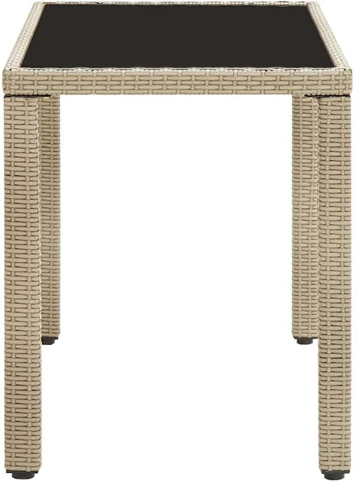 Sodo stalas, kreminis, 123x60x74cm, poliratanas