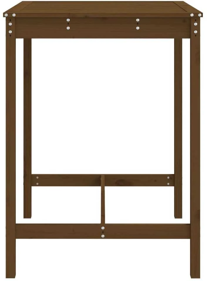 Sodo stalas, medaus rudas, 82,5x82,5x110cm, pušies masyvas