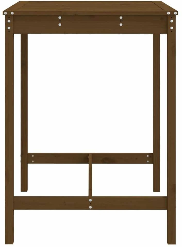 Sodo stalas, medaus rudas, 82,5x82,5x110cm, pušies masyvas