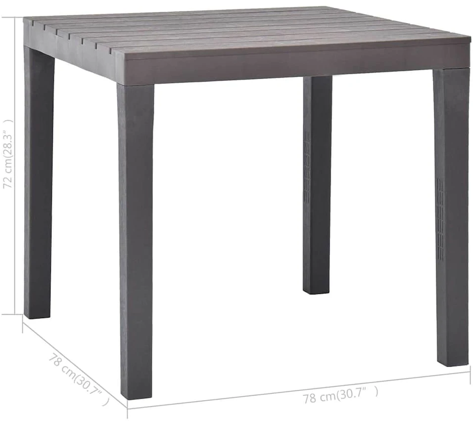 Sodo stalas, moka spalvos, 78x78x72cm, plastikas