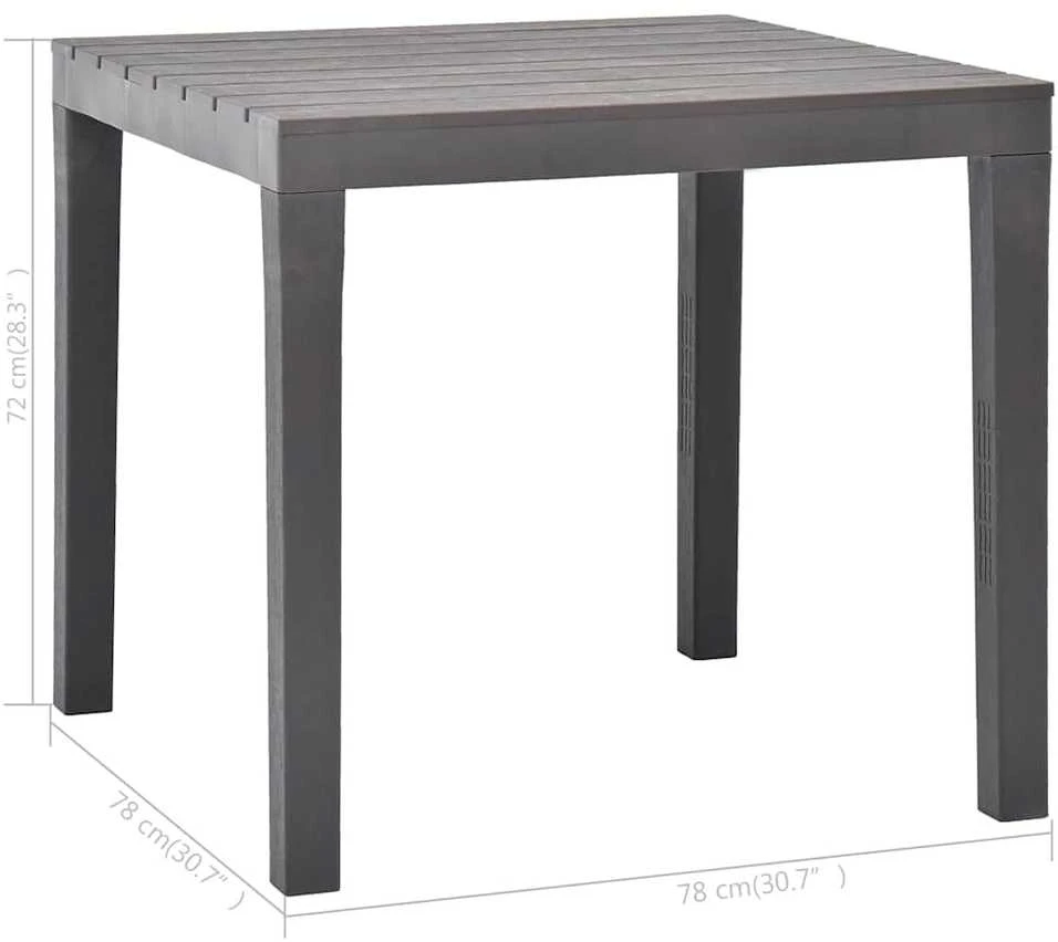 Sodo stalas, moka spalvos, 78x78x72cm, plastikas