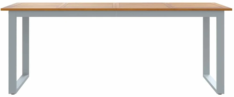 Sodo stalas Pilka 200 x 90 x 75 cm Kietos akacijos mediena