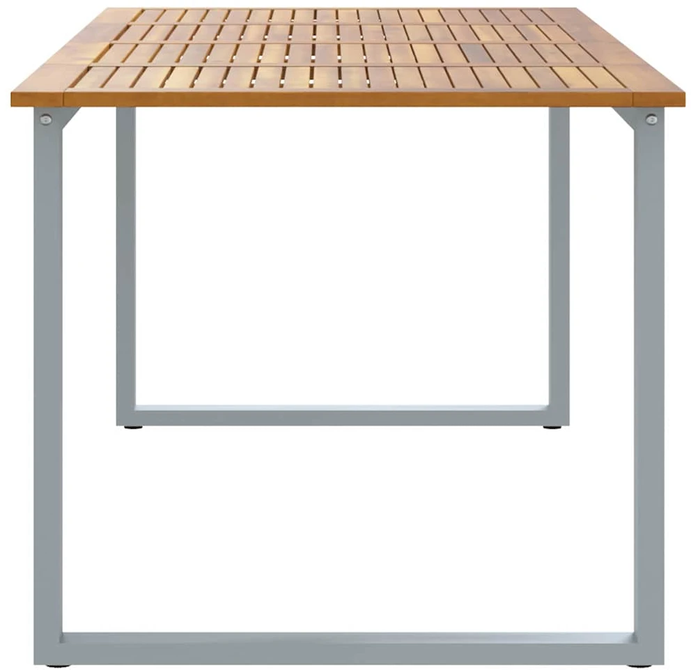Sodo stalas Pilka 200 x 90 x 75 cm Kietos akacijos mediena