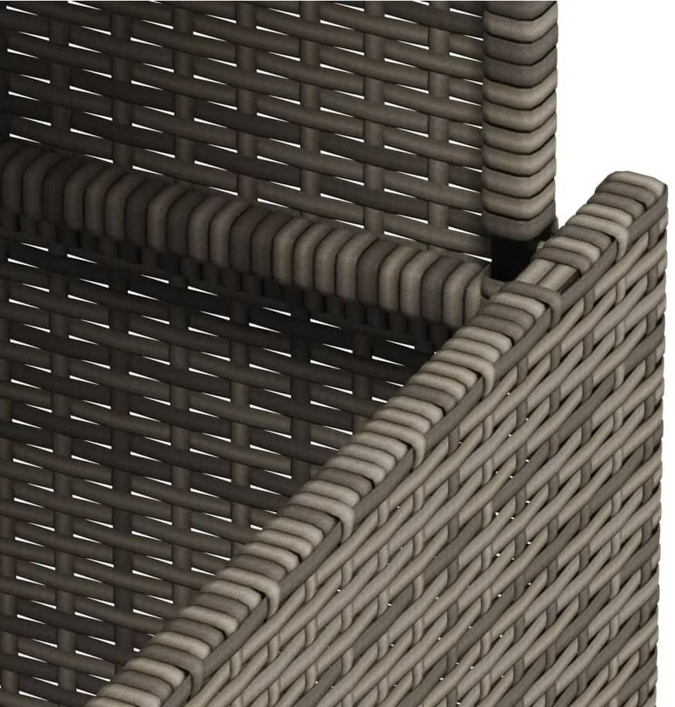Sodo stalas, pilkas, 100x55x73cm, poliratanas/akacijos mediena