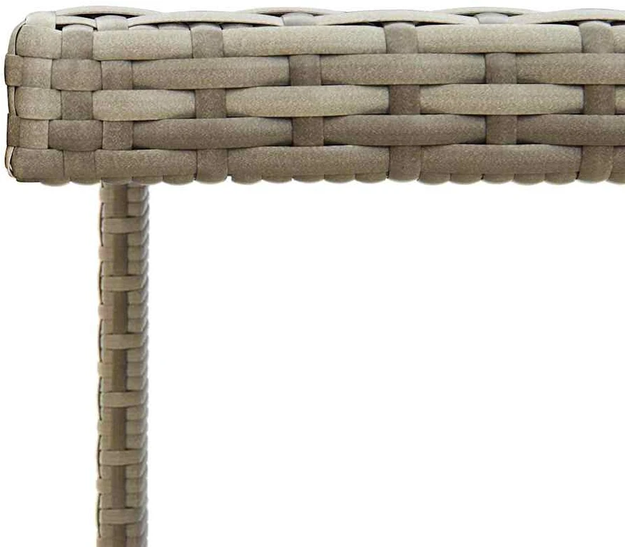 Sodo stalas, pilkas, 109x107x74cm, poliratanas ir stiklas