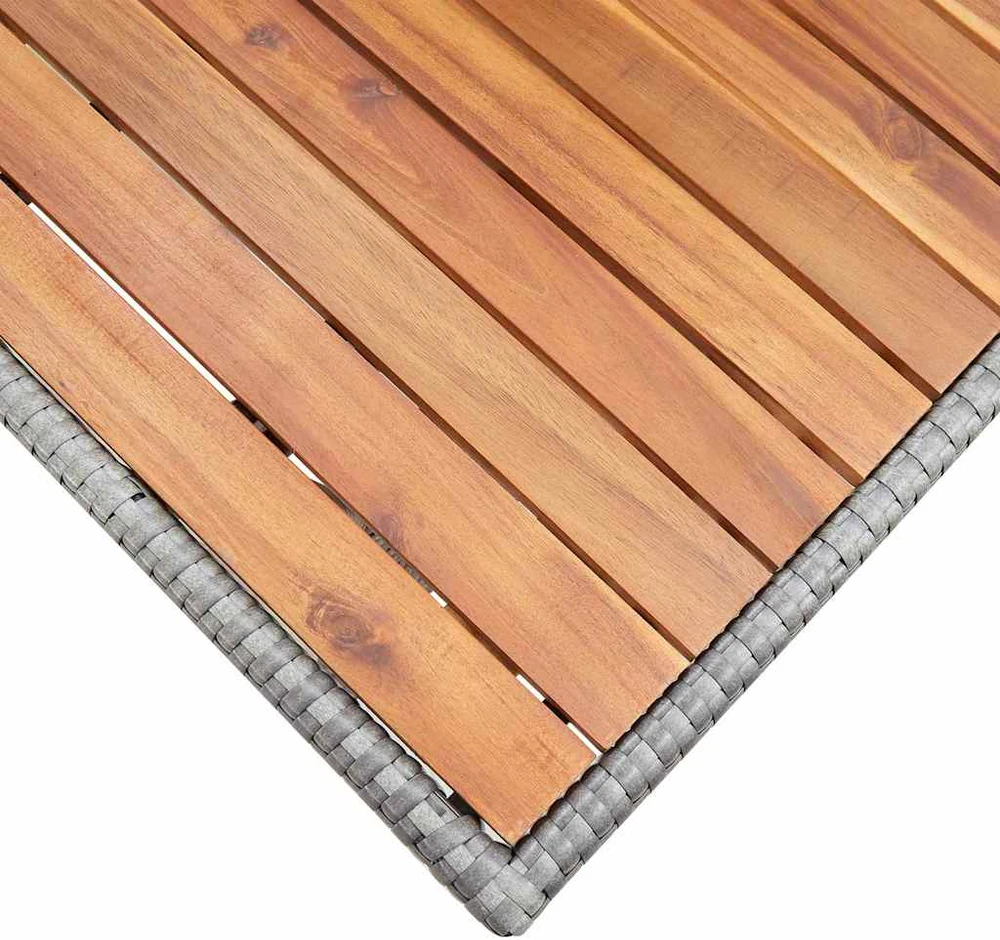 Sodo stalas, pilkas, 120x70x66cm, akacijos medienos masyvas
