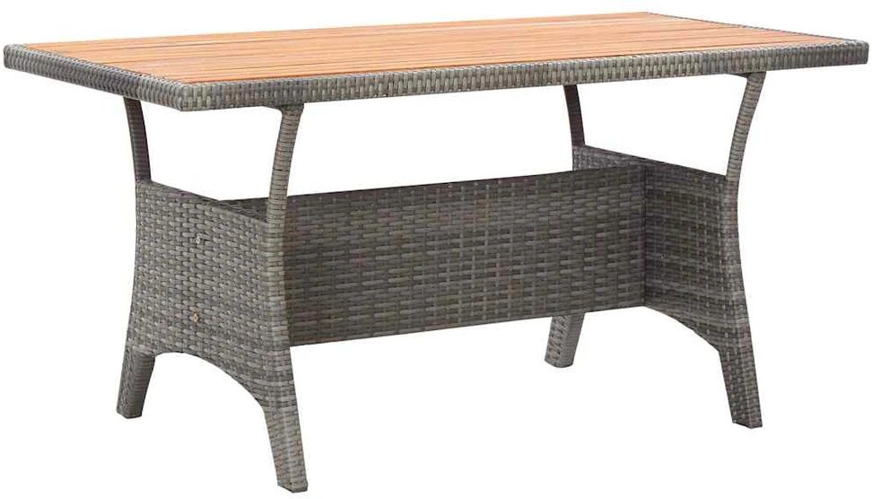 Sodo stalas, pilkas, 120x70x66cm, akacijos medienos masyvas