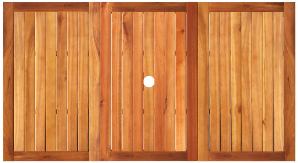 Sodo stalas, pilkas, 140x80x75cm, poliratanas ir akacija
