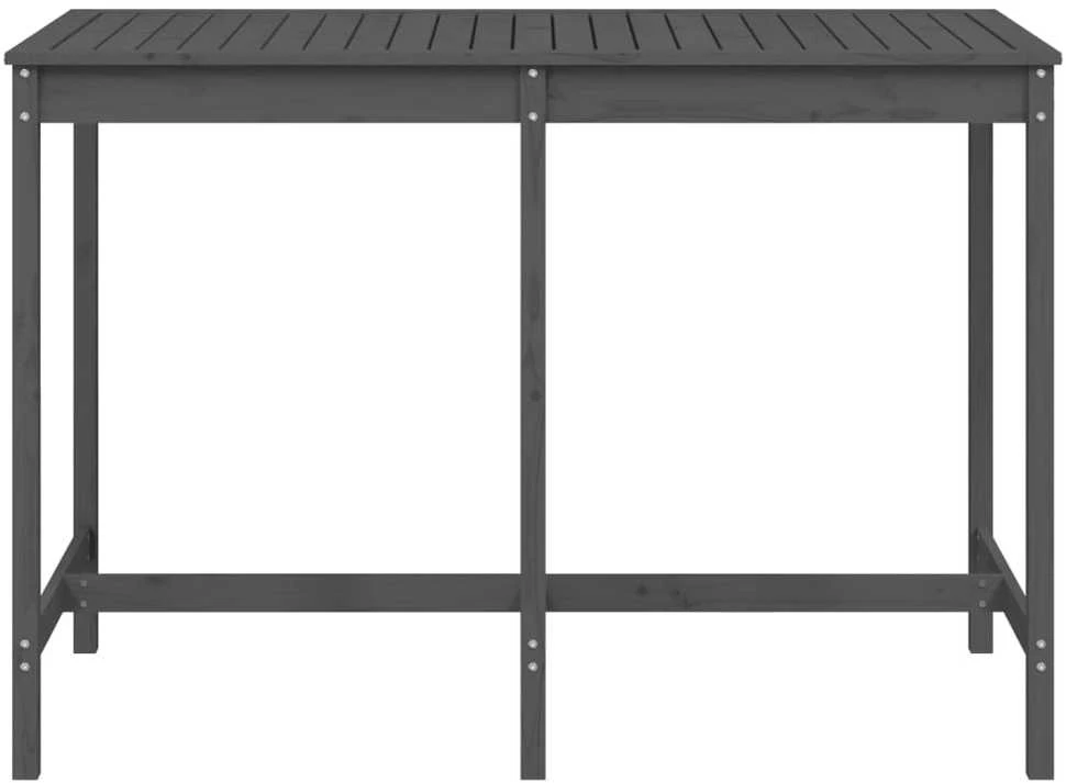 Sodo stalas, pilkas, 159,5x82,5x110cm, pušies medienos masyvas