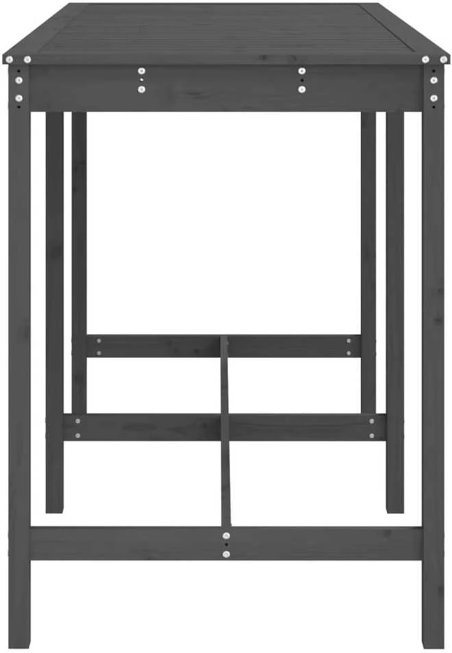 Sodo stalas, pilkas, 159,5x82,5x110cm, pušies medienos masyvas