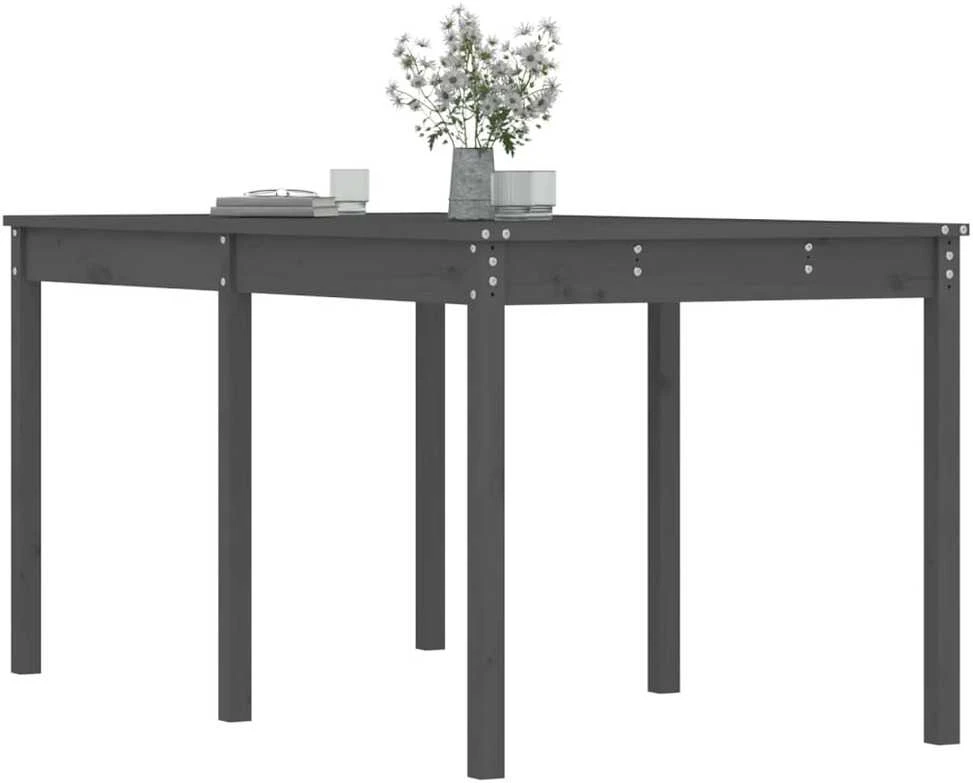 Sodo stalas, pilkas, 159,5x82,5x76cm, pušies medienos masyvas
