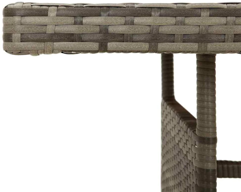 Sodo stalas, pilkas, 160x70x72cm, poliratanas ir akacija