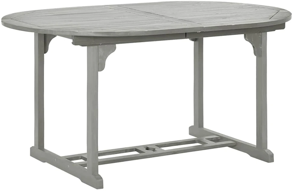 Sodo stalas, pilkas, 200x100x75cm, akacijos medienos masyvas