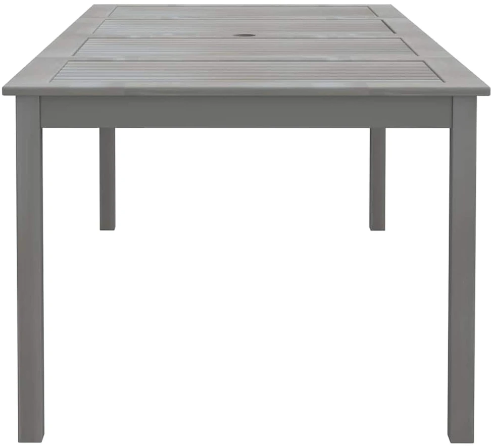 Sodo stalas, pilkas, 200x100x75cm, akacijos medienos masyvas