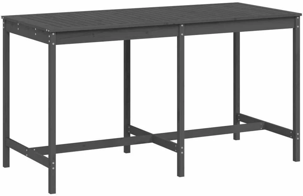 Sodo stalas, pilkas, 203,5x90x110cm, pušies medienos masyvas