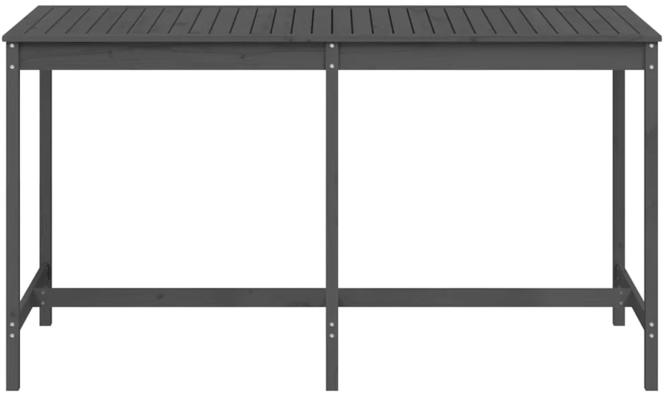Sodo stalas, pilkas, 203,5x90x110cm, pušies medienos masyvas