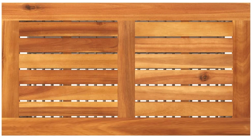 Sodo stalas, pilkas, 70x38x42cm, poliratanas/akacijos mediena