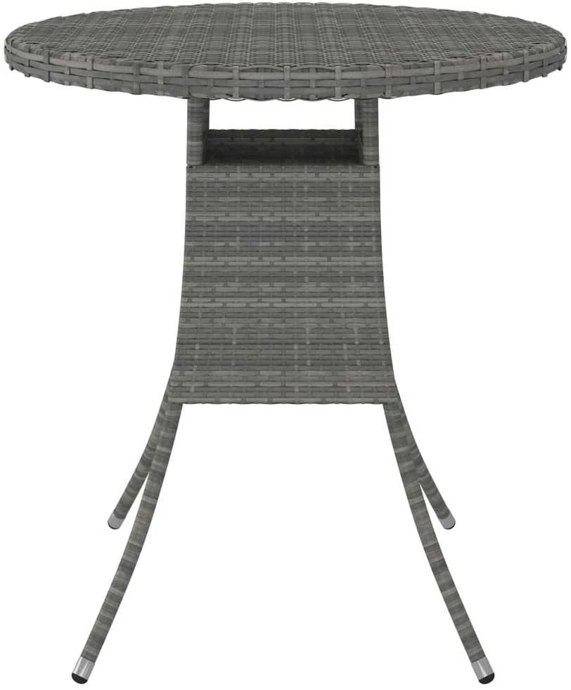 Sodo stalas, pilkas, 70x70x73cm, poliratanas