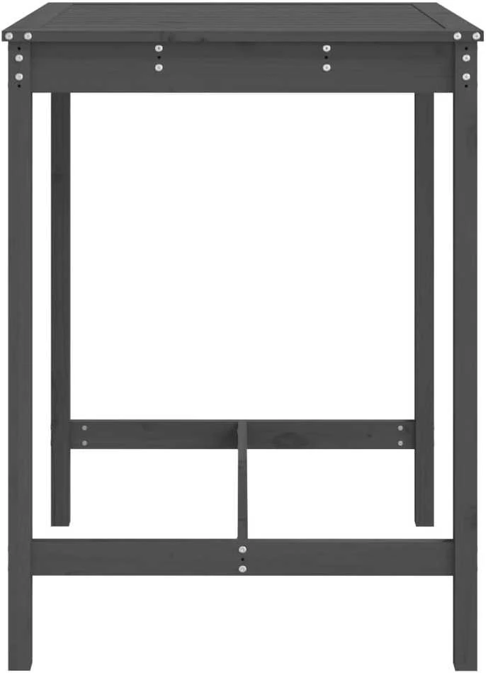 Sodo stalas, pilkas, 82,5x82,5x110cm, pušies medienos masyvas