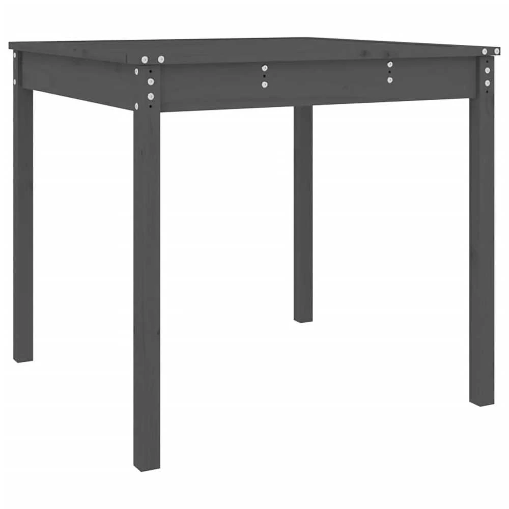 Sodo stalas, pilkas, 82,5x82,5x76cm, pušies medienos masyvas
