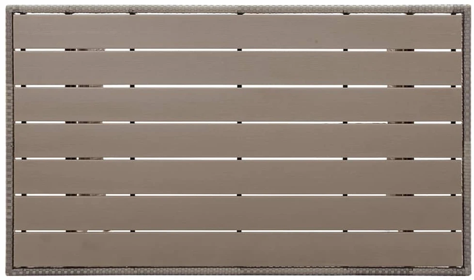 Sodo stalas, pilkos spalvos, 120x70x66cm, poliratanas