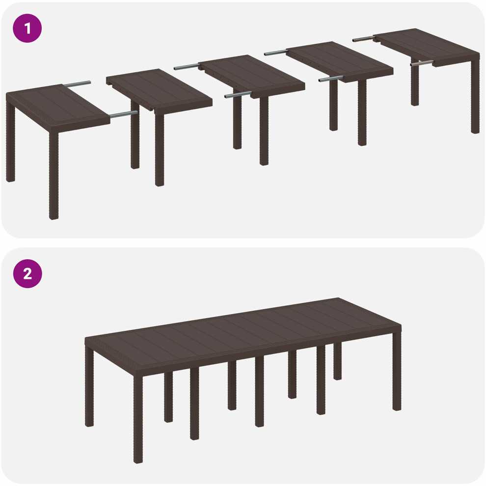 Sodo stalas Ruda 250 x 100 x 73 cm poliratanas
