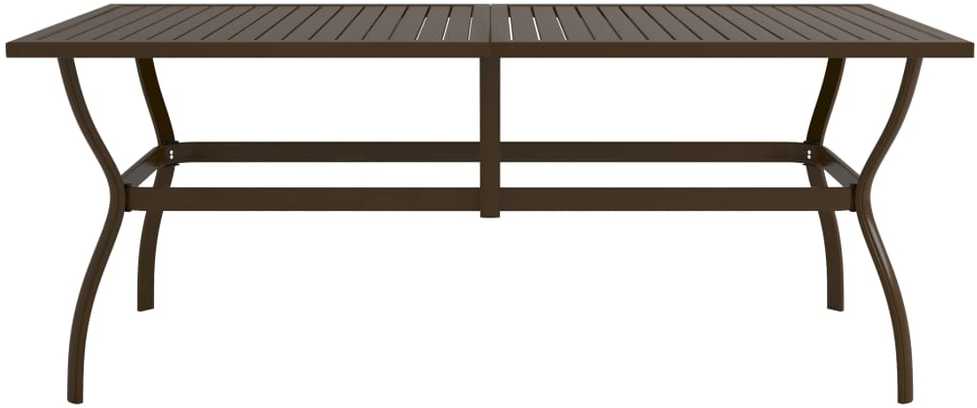 Sodo stalas, rudos spalvos, 190x80x72cm, plienas