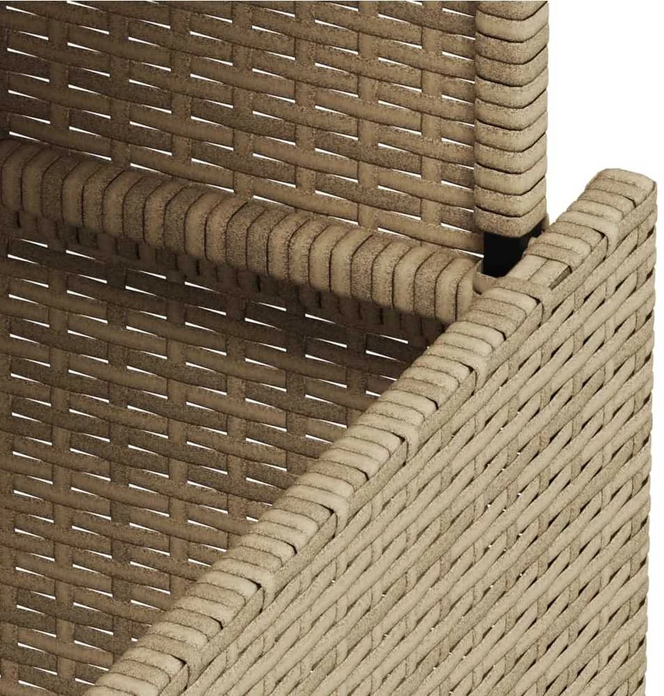 Sodo stalas, smėlio, 100x55x73cm, poliratanas/akacijos mediena