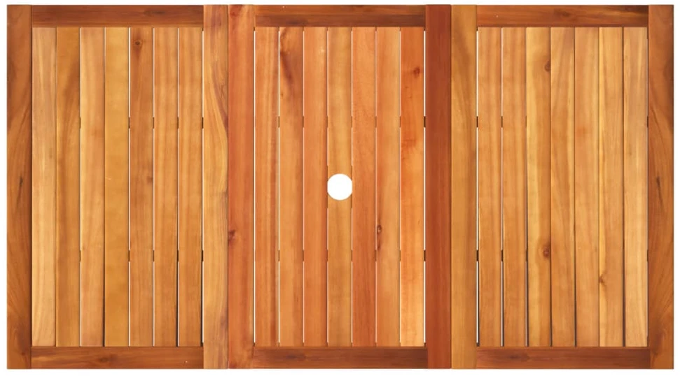 Sodo stalas, smėlio, 140x80x75cm, poliratanas/akacijos mediena