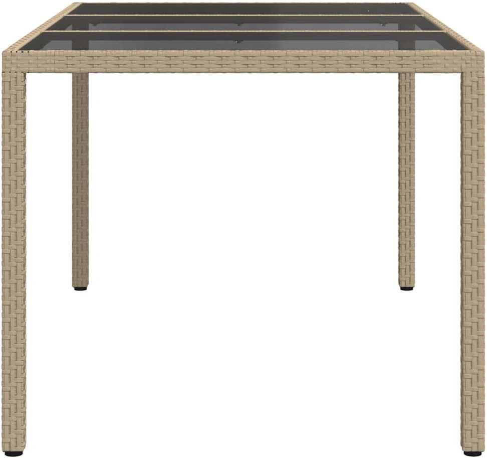 Sodo stalas Smėlio 150 x 90 x 75 cm poliratanas