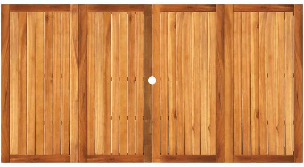 Sodo stalas, smėlio, 180x90x75cm, poliratanas/akacijos mediena