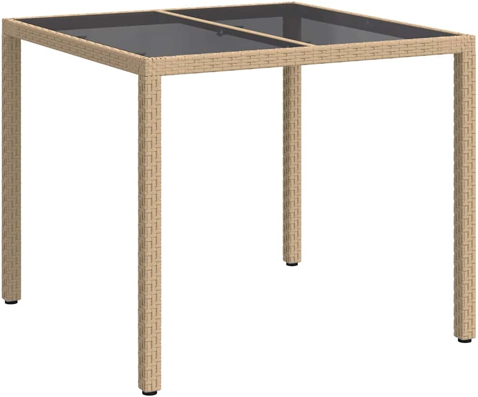 Sodo stalas Smėlio 90 x 90 x 75 cm poliratanas