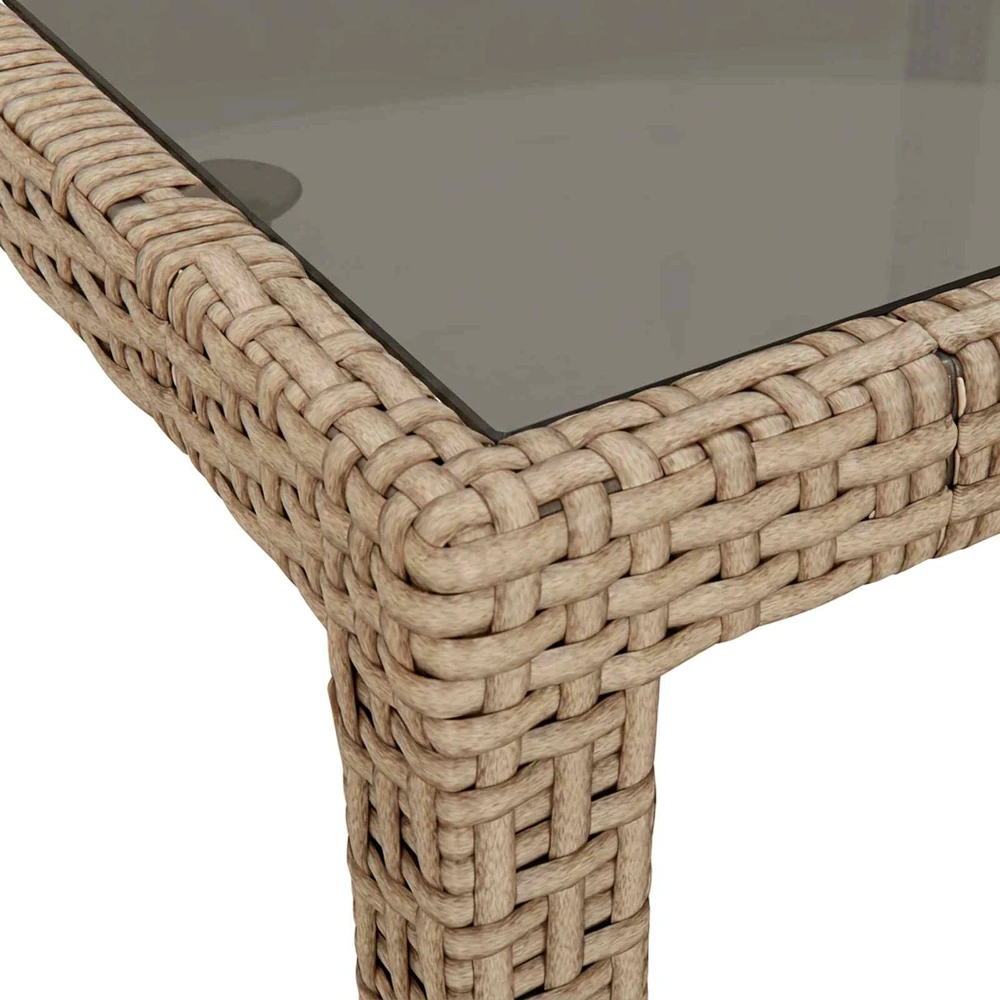 Sodo stalas Smėlio 90 x 90 x 75 cm poliratanas