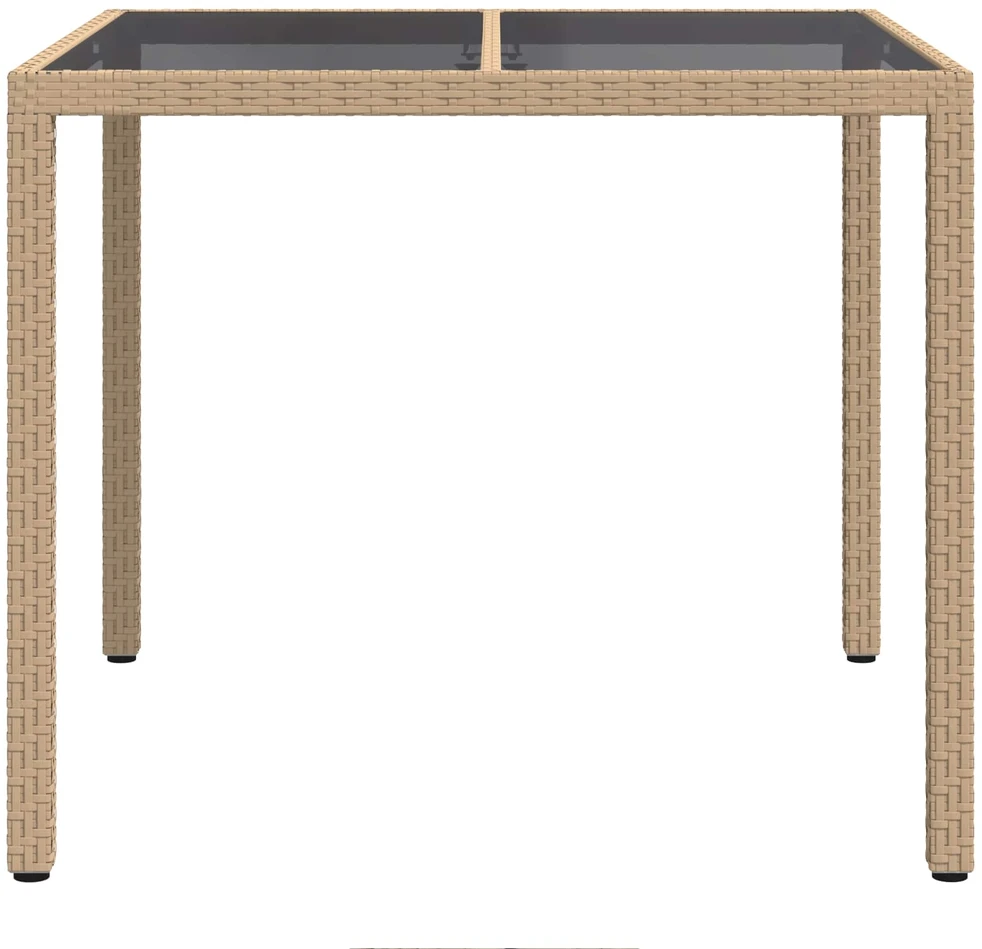Sodo stalas Smėlio 90 x 90 x 75 cm poliratanas