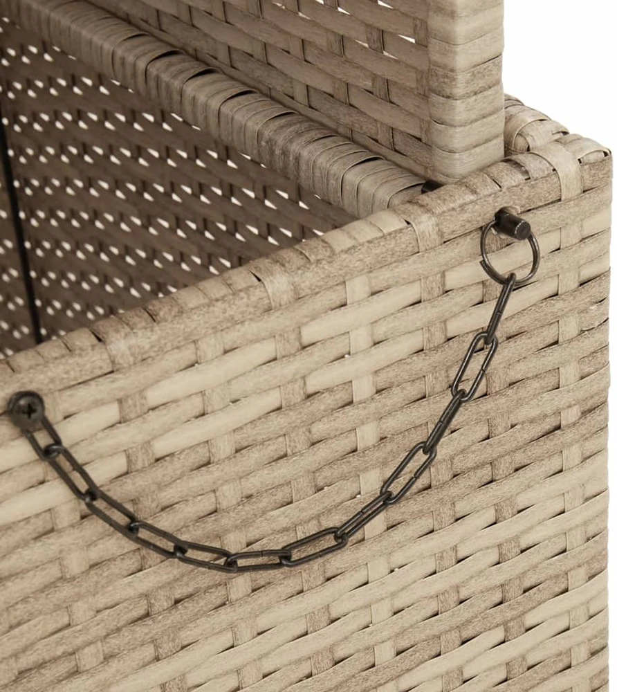Sodo stalas, smėlio, 90x55x71cm, poliratanas/akacijos mediena