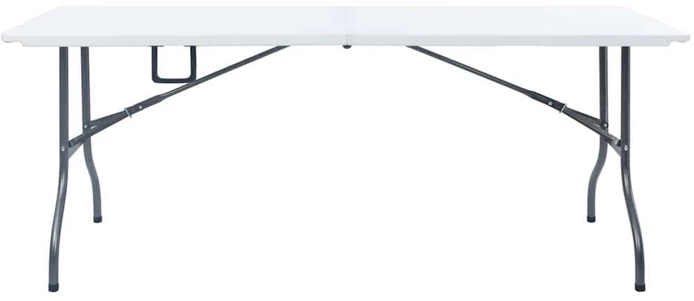 Sodo stalas su 2 suoliukais, baltas, 180cm, plienas ir HDPE