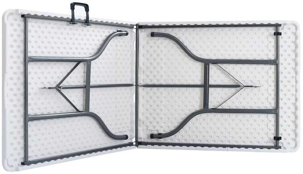Sodo stalas su 2 suoliukais, baltas, 180cm, plienas ir HDPE
