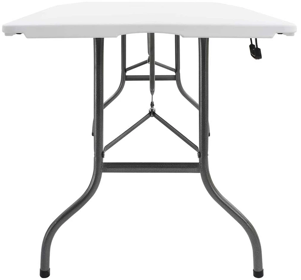 Sodo stalas su 2 suoliukais, baltas, 180cm, plienas ir HDPE