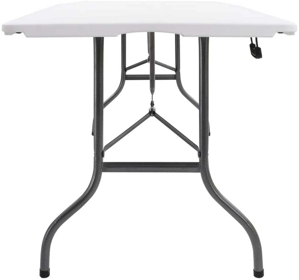 Sodo stalas su 2 suoliukais, baltas, 180cm, plienas ir HDPE