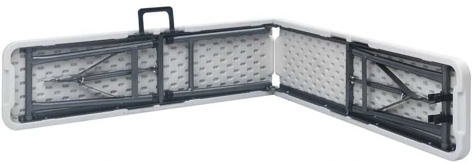 Sodo stalas su 2 suoliukais, baltas, 180cm, plienas ir HDPE
